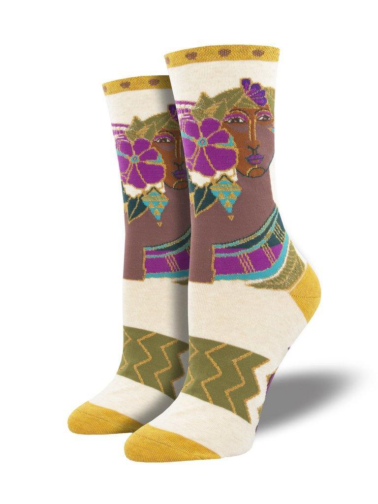 Blossoming Woman, by Laurel Burch, Women's Crew - Socksmith - The Sock Monster