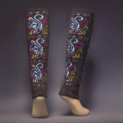 Boho Chic, Goat Wool, Women's Leg Warmers - Siberia Spirit - The Sock Monster