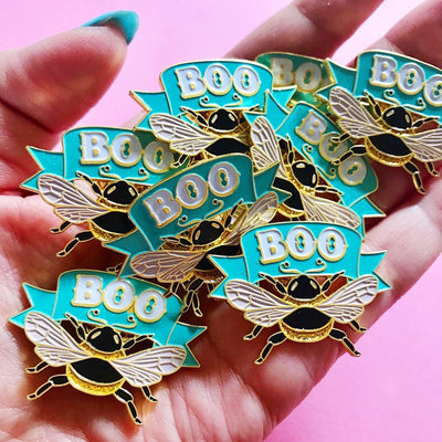 Boo Bee | Soft Enamel Pin - Kitschy Delish - The Sock Monster