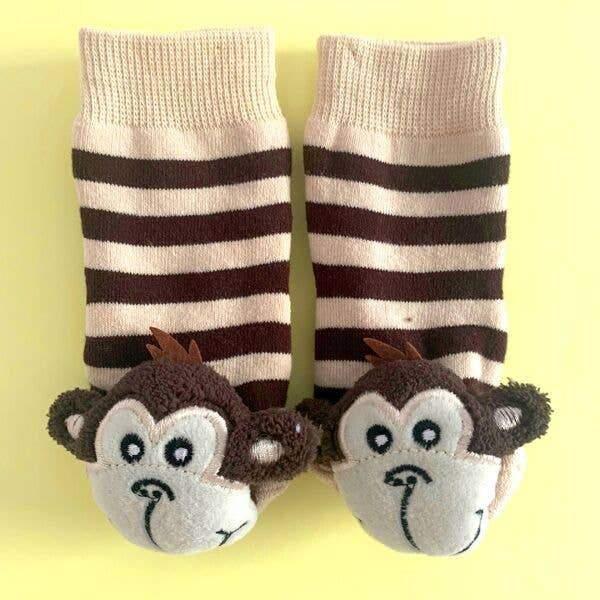 Boogie Toes Monkey Boy Rattle Socks - Liventi - The Sock Monster