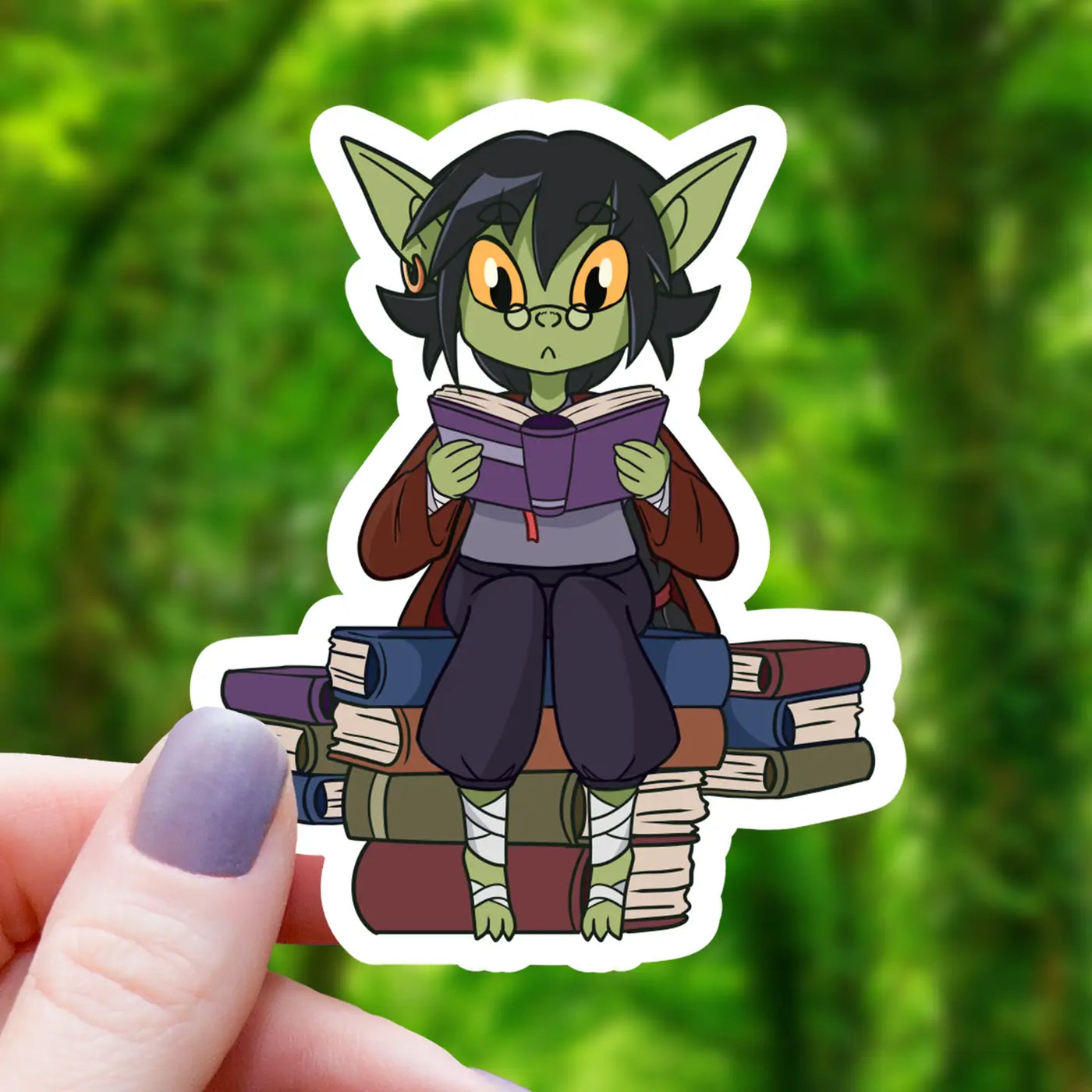 Book-Reading Goblin | Vinyl Sticker