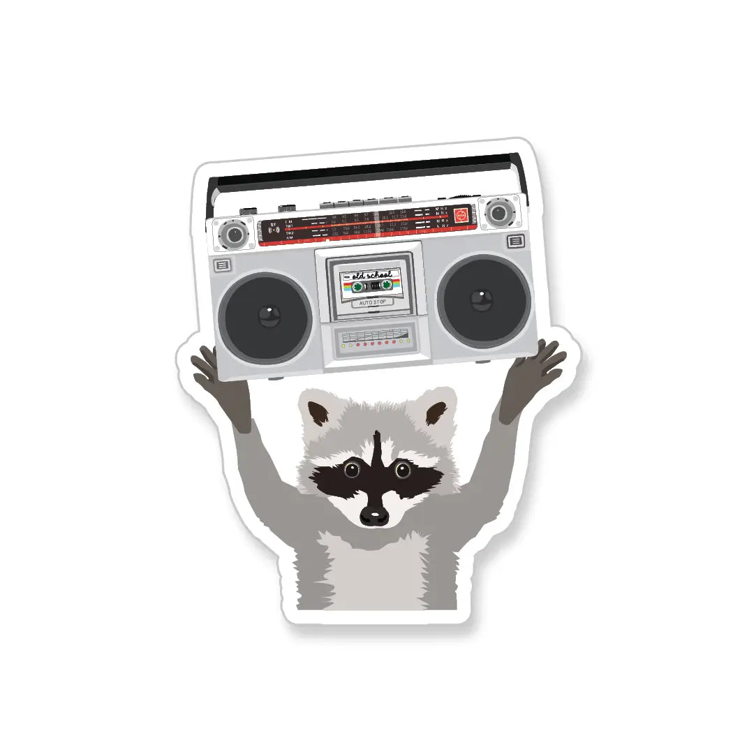 Raccoon with Boombox | Vinyl Sticker