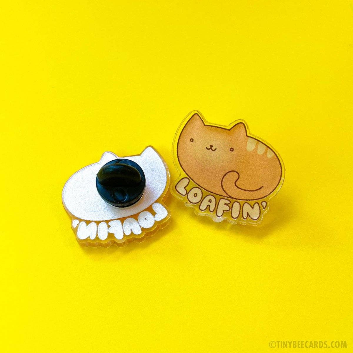 Bread Loaf Cat - Acrylic Pin - Tiny Bee Cards - The Sock Monster
