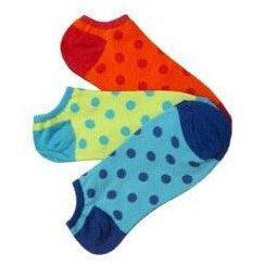 Bright Polka Dots, Women's 3-Pack No Shows - Foot Traffic - The Sock Monster
