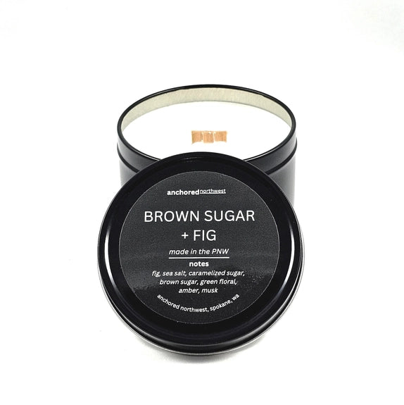 Brown Sugar + Fig | Wood Wick | 6oz Soy Wax Candle