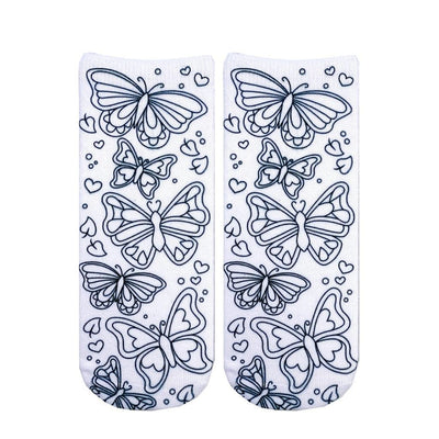 Butterfly Coloring Socks - Living Royal - The Sock Monster