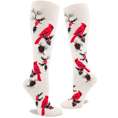 Cardinal Women's Knee High Heather Cream - ModSock - The Sock Monster