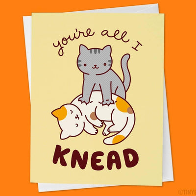 Cat - All I Knead | Love Card - Tiny Bee Cards - The Sock Monster