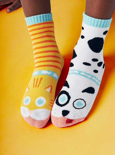 Cat & Dog | Kids Socks | Mismatched Cute Crazy Fun Socks - Pals Socks - The Sock Monster