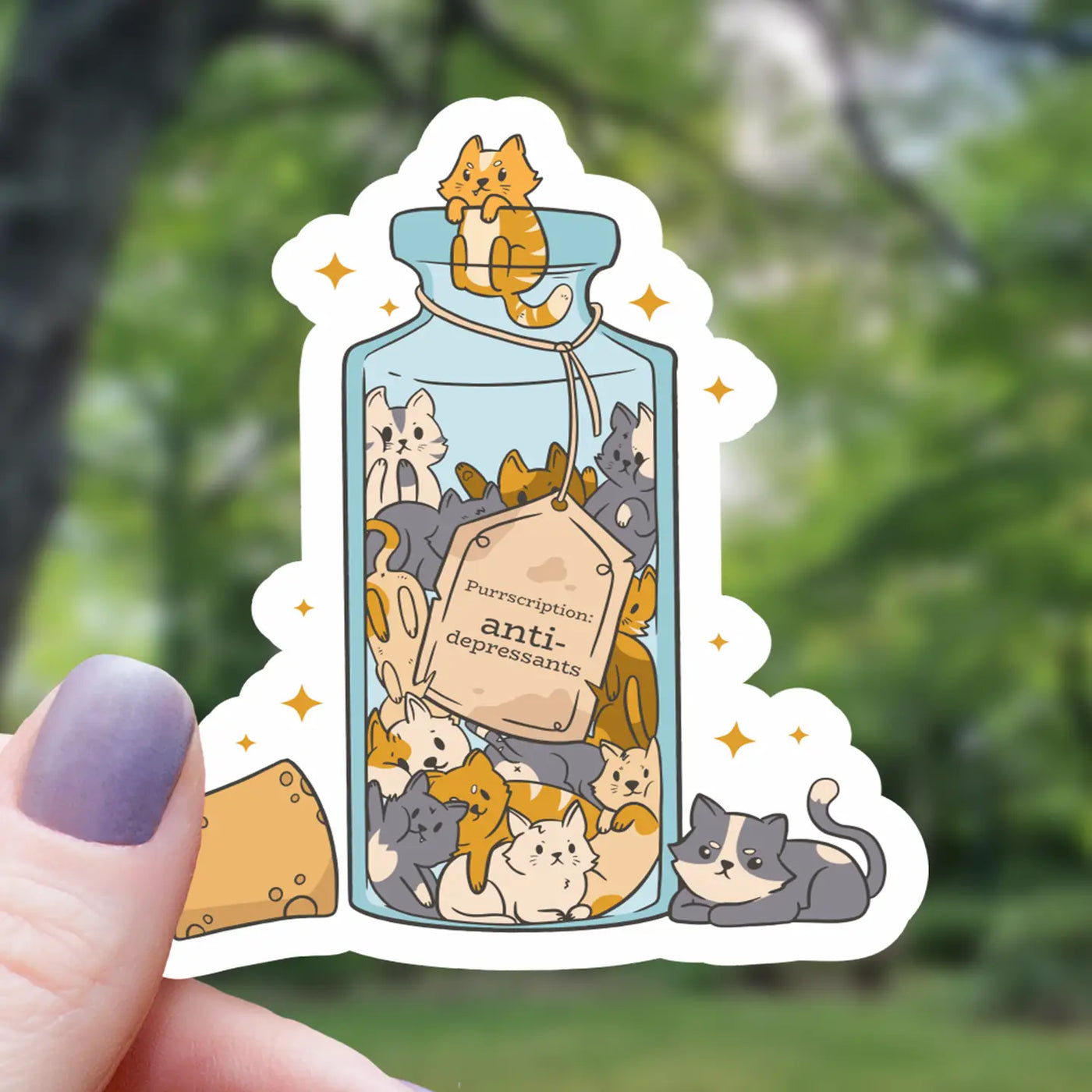 Cat Anti-Depressants Semi-Realistic | Vinyl Sticker