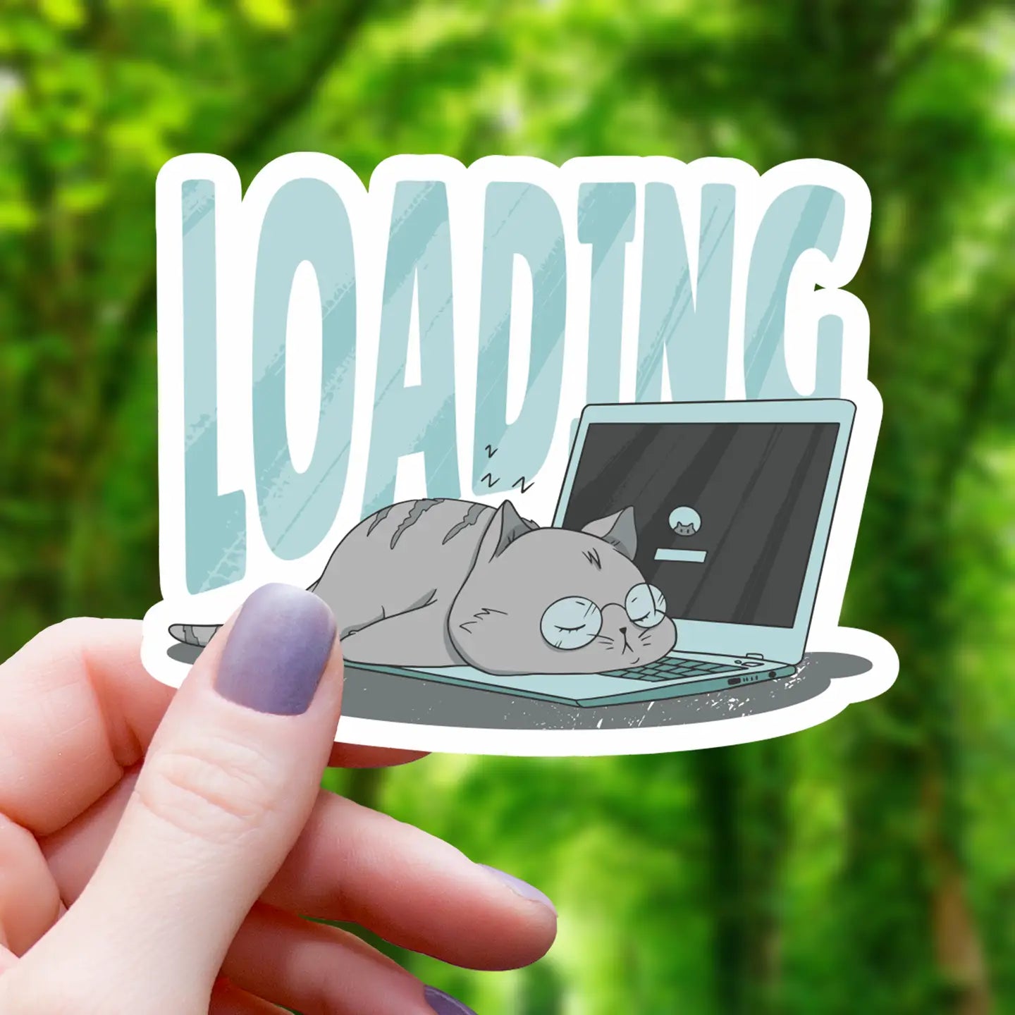 Cat Loading Sleeping On Laptop | Vinyl Sticker – The Sock Monster