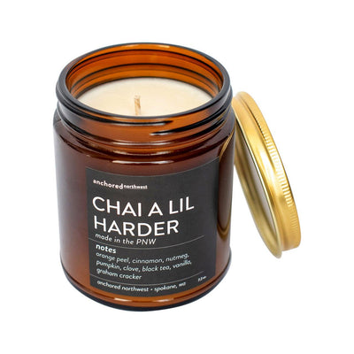 Chai A Lil Harder 7.2oz Jar Soy Candle - Anchored Northwest - The Sock Monster