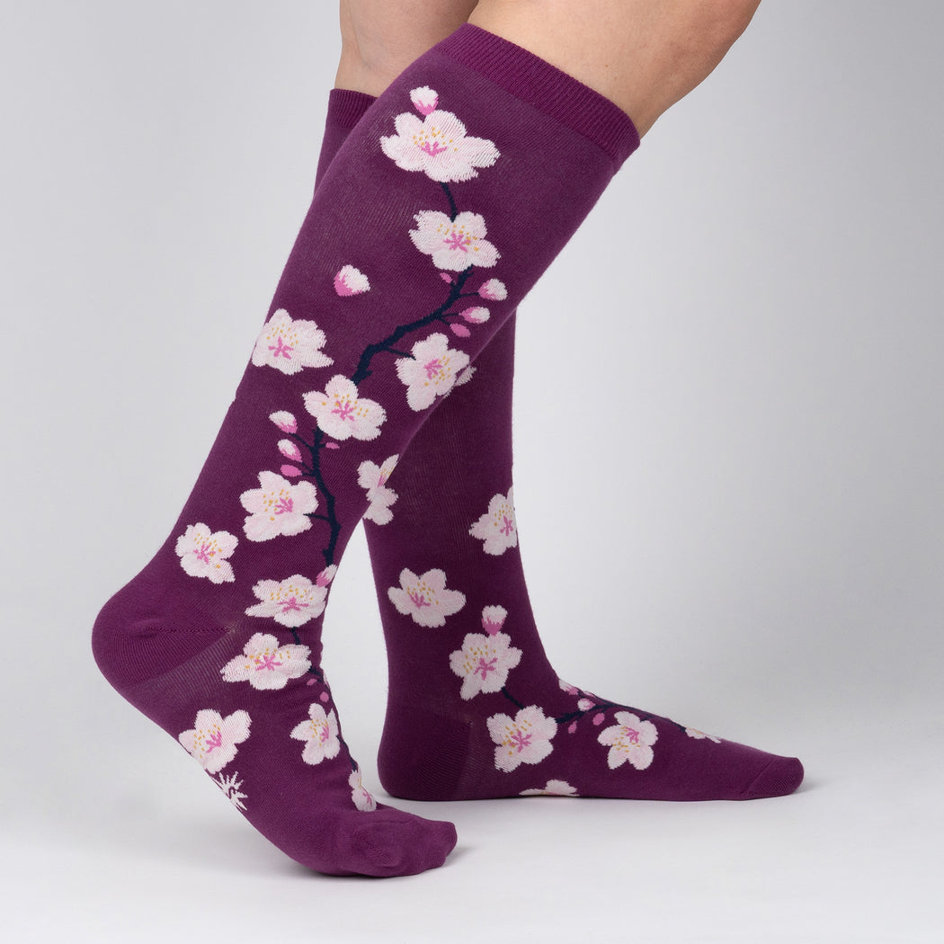 Cherry Blossoms | All Gender Stretch-It™  Wide Calf Knee-high