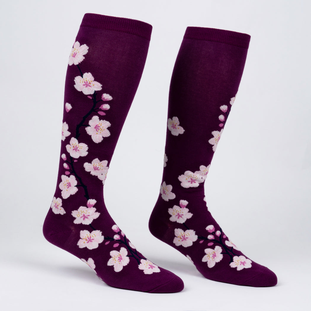 Cherry Blossoms | All Gender Stretch-It™  Wide Calf Knee-high