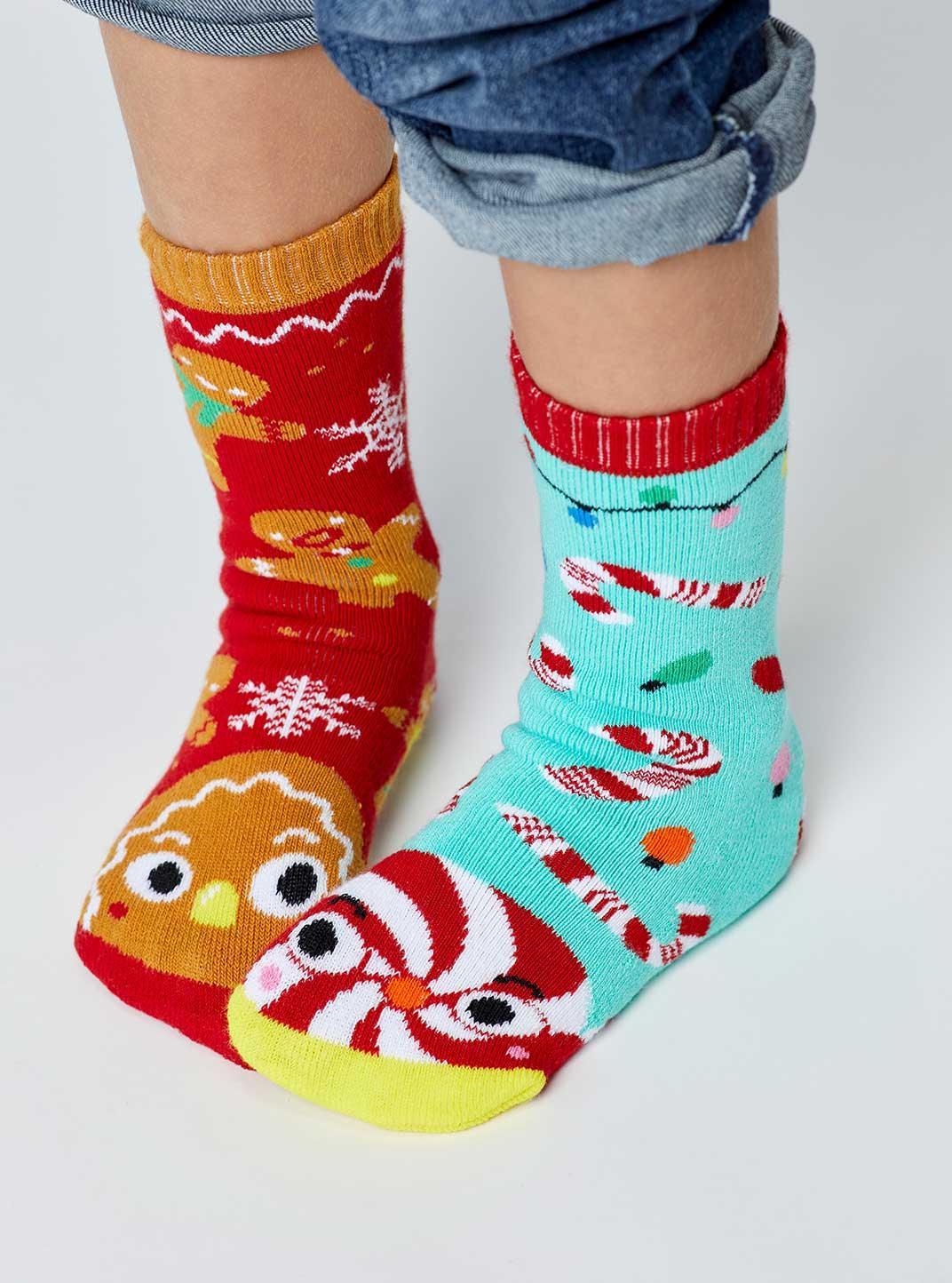 Christmas! Gingerbread & Candy Cane | Mismatched Socks - Pals Socks - The Sock Monster