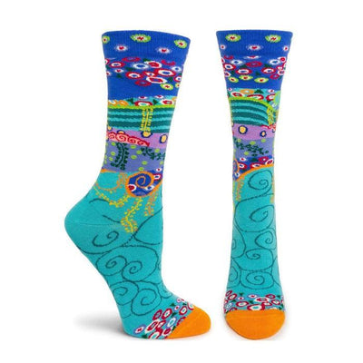 Circles and Waves Women's Crew - Ozone Design Inc - The Sock Monster