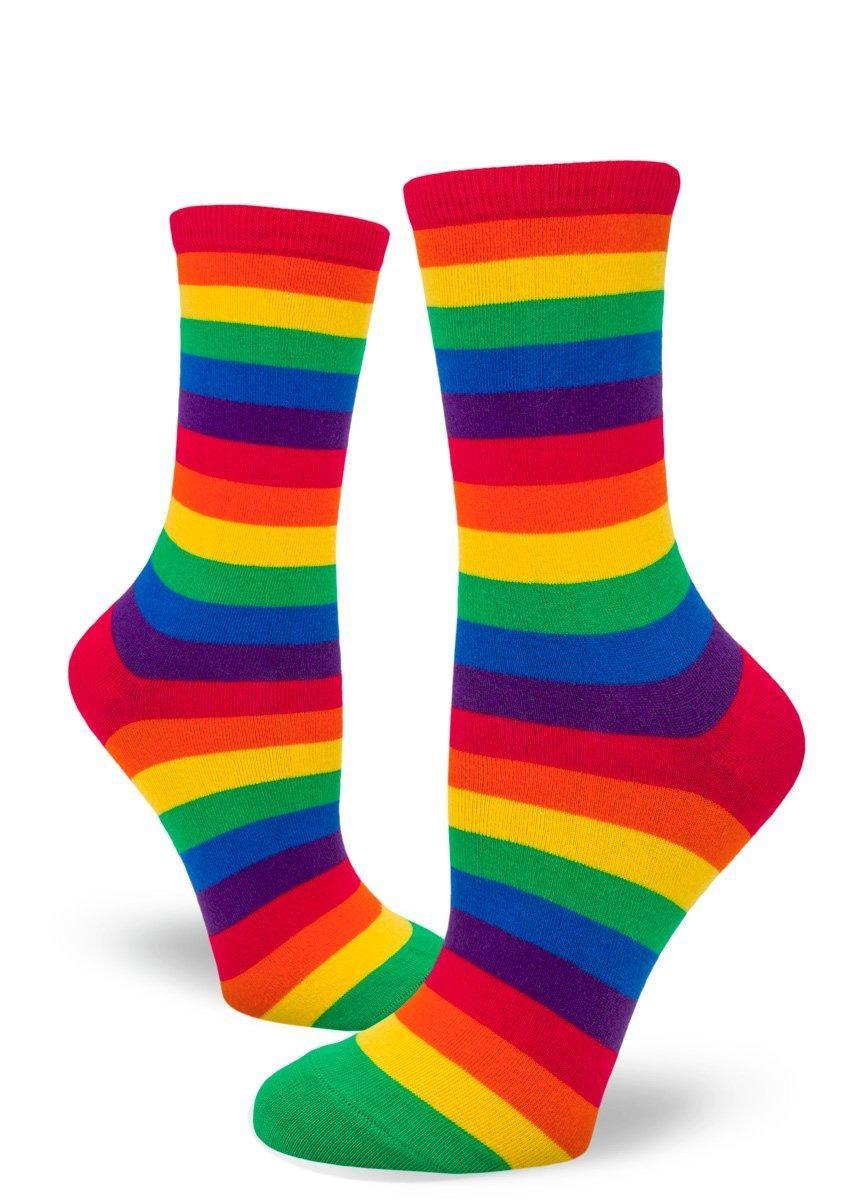 Classic Rainbow Striped, Women's Crew - ModSock - The Sock Monster