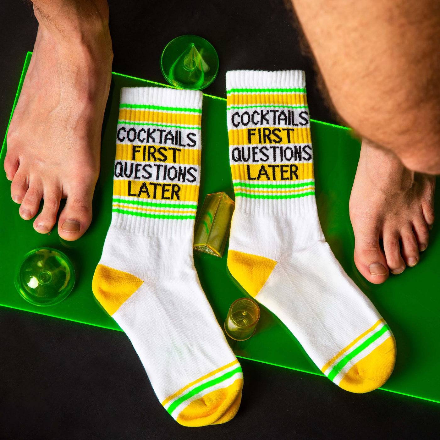 COCKTAILS FIRST QUESTIONS LATER Gym Socks - Gumball Poodle - The Sock Monster