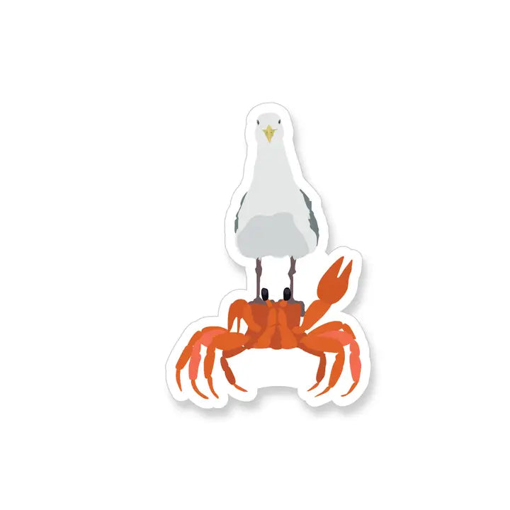 Summer Crab + Seagull | Vinyl Sticker