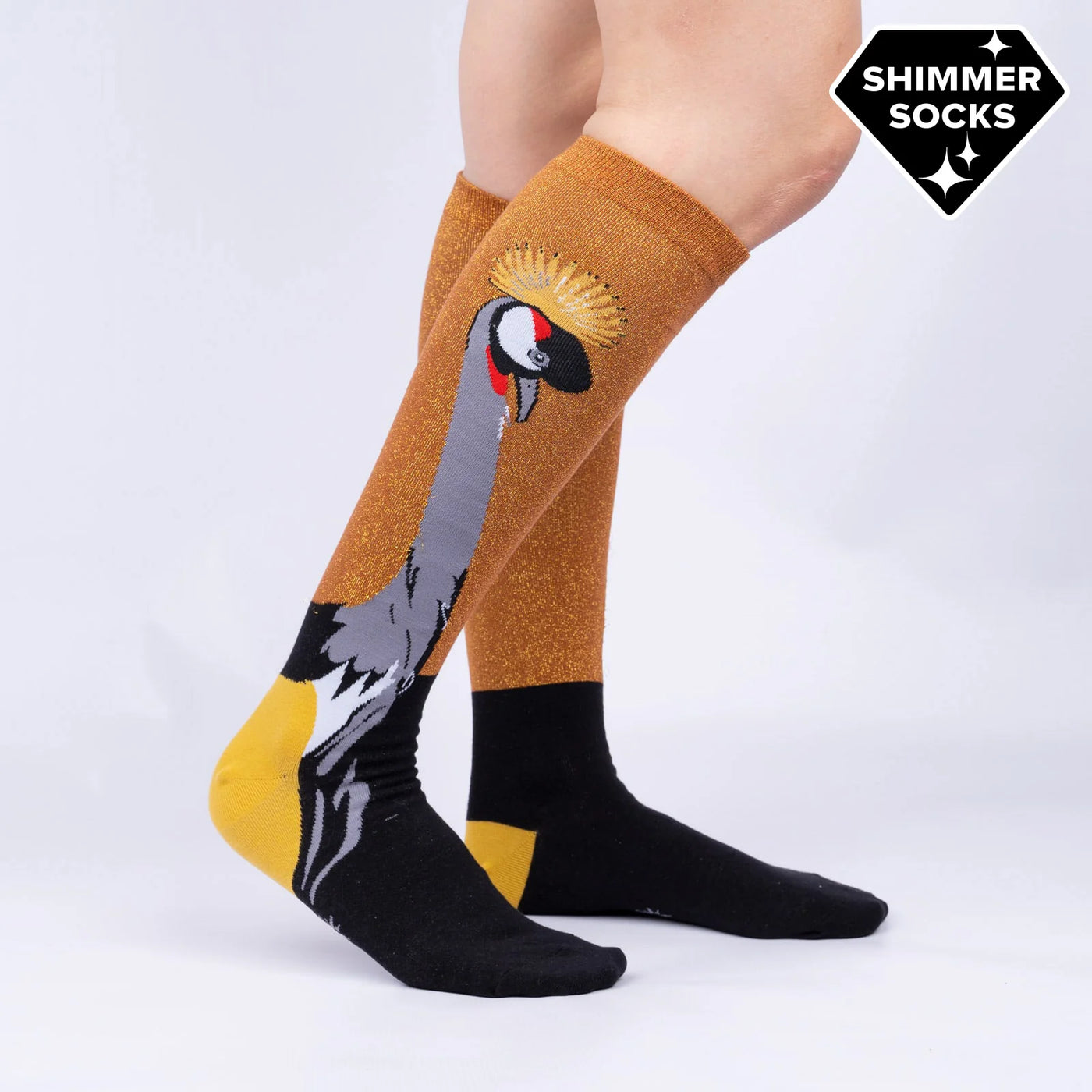 Crowned Crane | Shimmer | Women's Knee-high