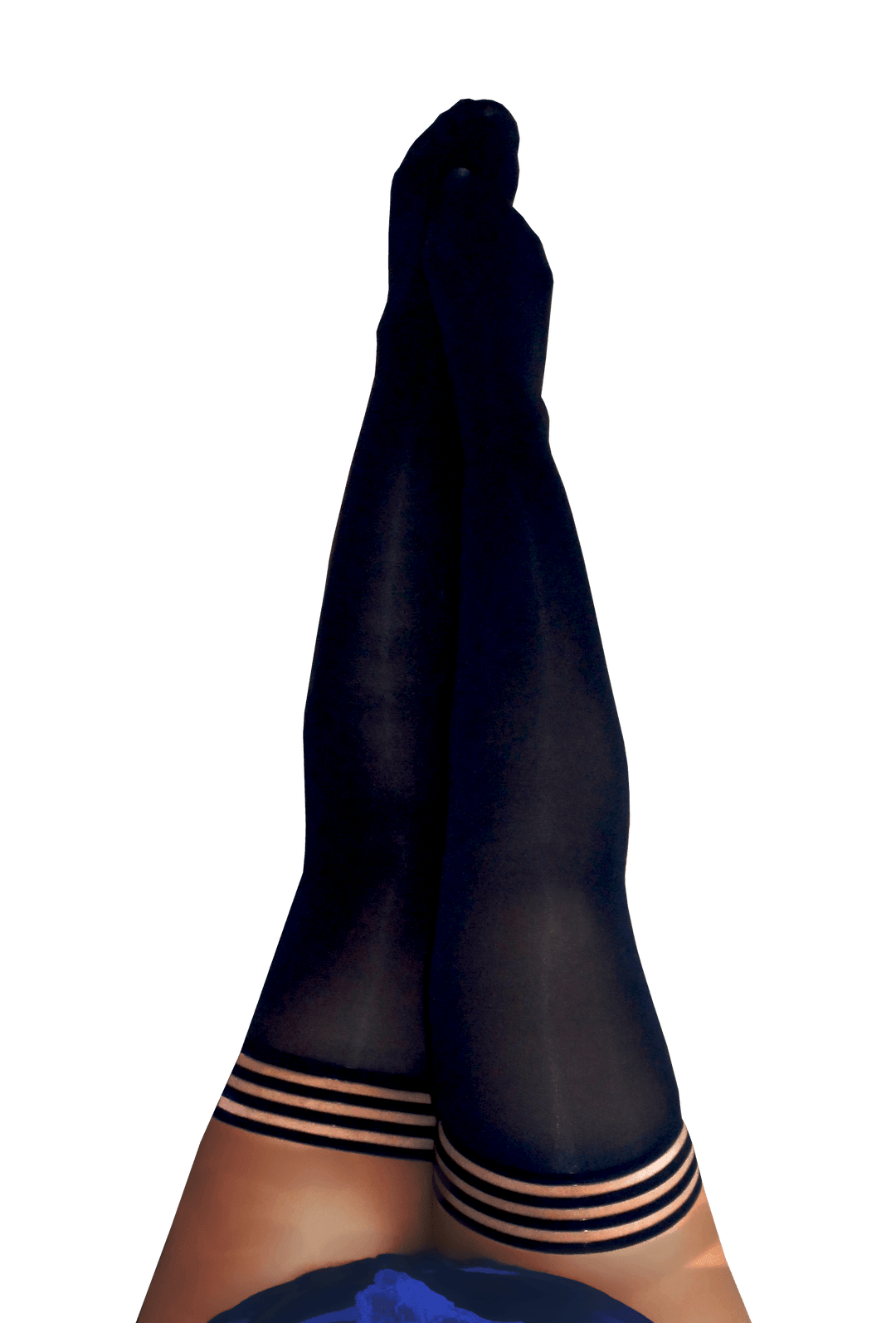 DANIELLE: BACK IN BLACK THIGH HIGHS. PETITE TO PLUS SIZE - KIXIES - The Sock Monster