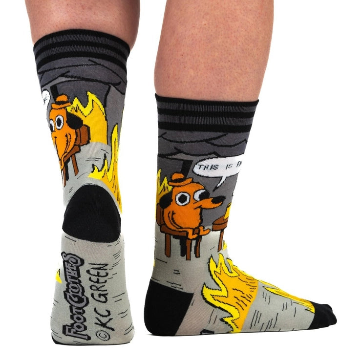 This Is Fine: Noir Edition | Crew Socks