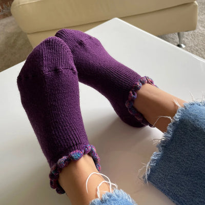 Handcrafted Slipper Socks | Thermal with Grips | Medium