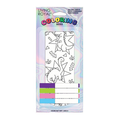 Dino Daze Coloring Socks - Living Royal - The Sock Monster