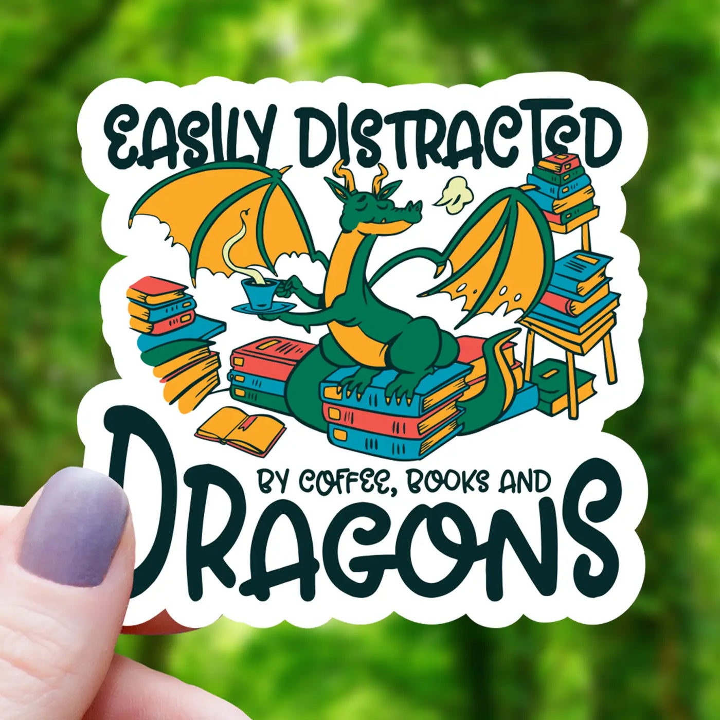Distracted By Coffee & Books | Vinyl Sticker