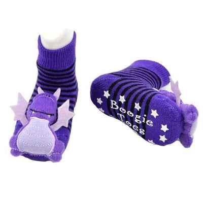 Dragon Boogie Toes Rattle Socks (Blue/Purple) - Liventi - The Sock Monster