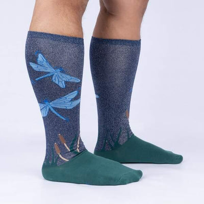 Dragonfly, All Gender Stretch-It™ Wide Calf Knee-high - Sock It To Me - The Sock Monster