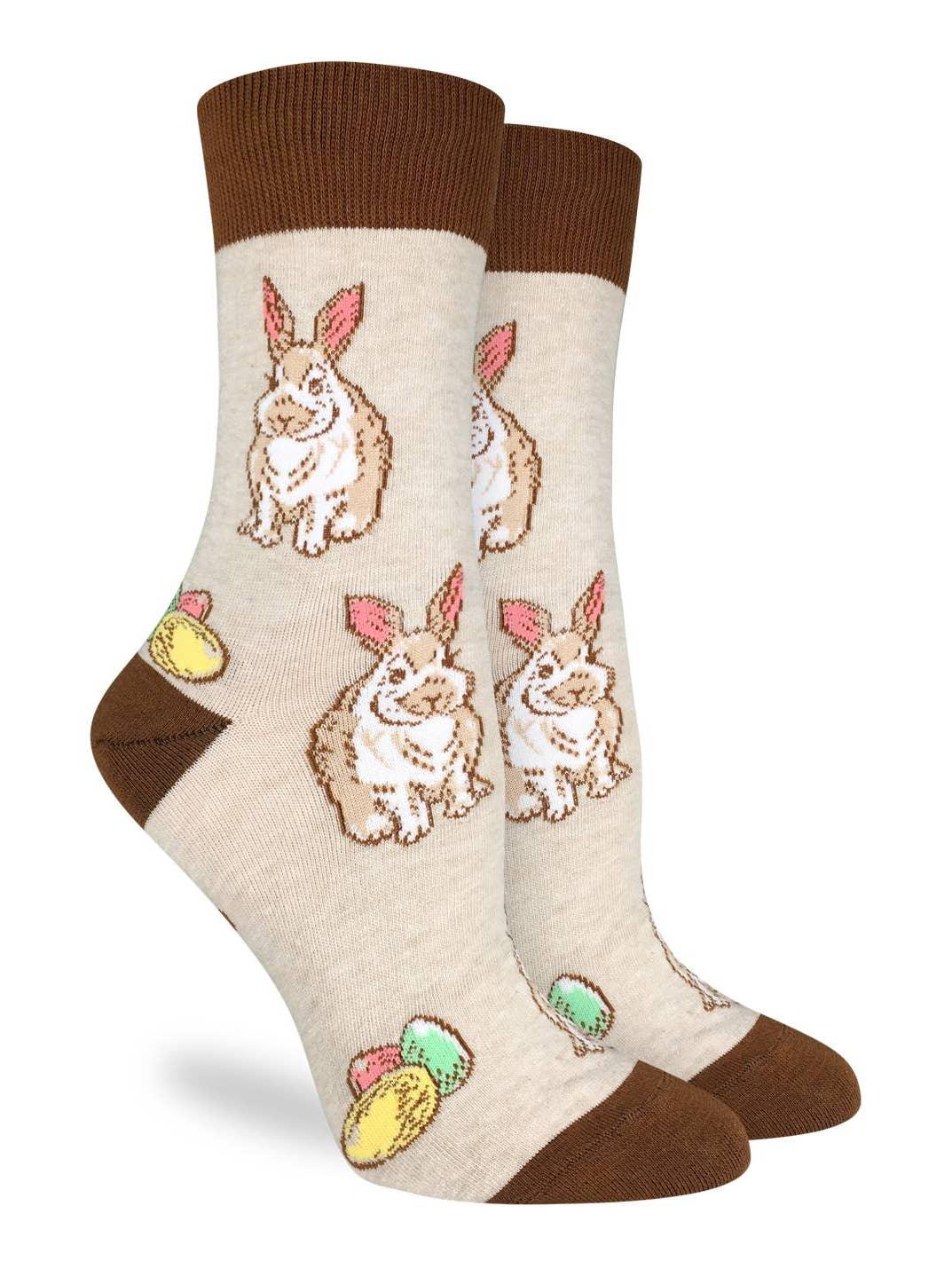 Easter Bunny Eggs, Medium (5-9 Women's) Crew - Good Luck Sock - The Sock Monster