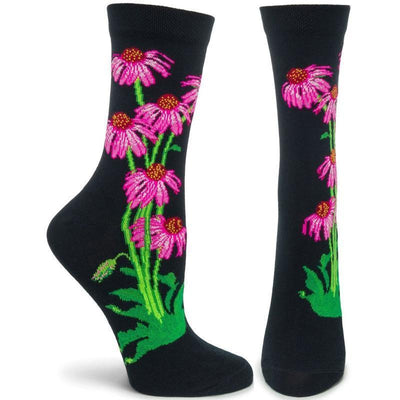 Echinacea - Apothecary Florals, Crew - Ozone Design Inc - The Sock Monster