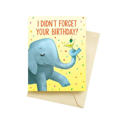 Elephant Martini Birthday Card - Seltzer - The Sock Monster