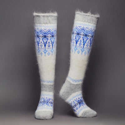 Enchanted Icicles, Heavy Goat Wool, Women's Knee-High - Siberia Spirit - The Sock Monster