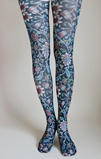 Evenlode by William Morris | Printed Tights - Tabbisocks - The Sock Monster