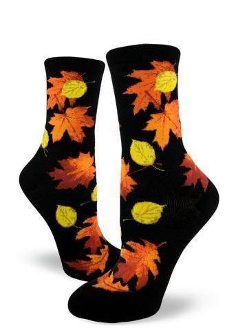 Fall Leaves, Women's Crew - ModSock - The Sock Monster