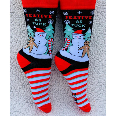 Festive As Fuck, Womens Crew - Groovy Things - The Sock Monster