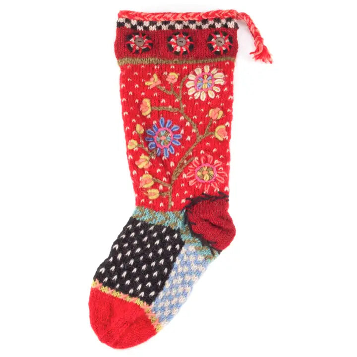 Flora | Wool Knit Holiday Stocking