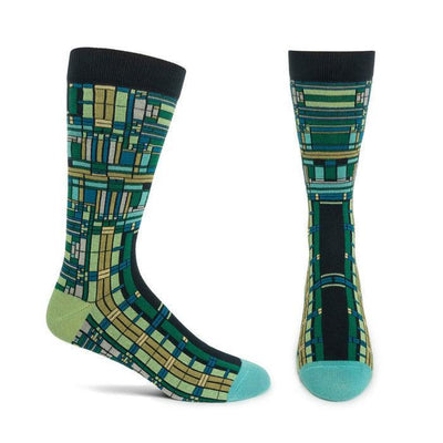 Frank Lloyd Wright Oak Park Skylight, Men's Crew - Ozone Design Inc - The Sock Monster