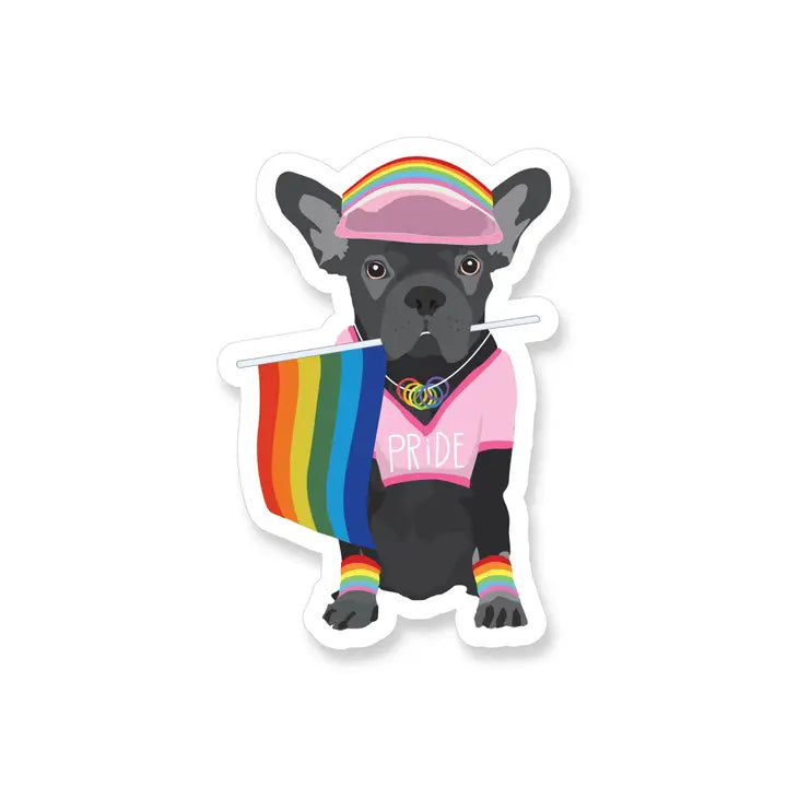 Gay Pride Frenchie | Vinyl Sticker