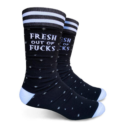 Fresh Out Of Fucks, Mens Crew - Groovy Things - The Sock Monster