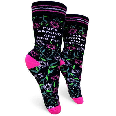 Fuck Around and Find Out, Womens Crew - Groovy Things - The Sock Monster