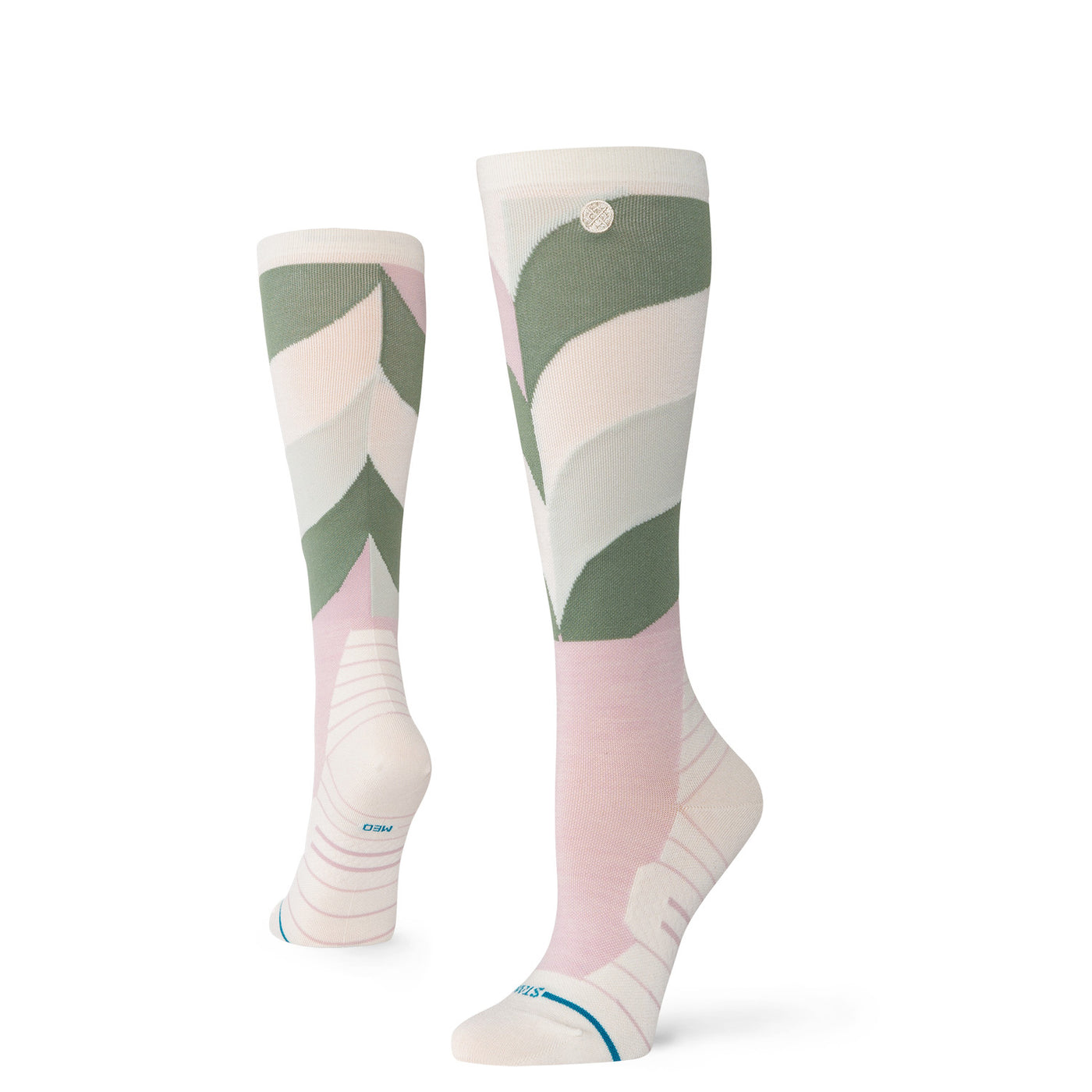Geo Petals | Merino Blend | Women's Ultralight Over-the-Calf Snow Socks