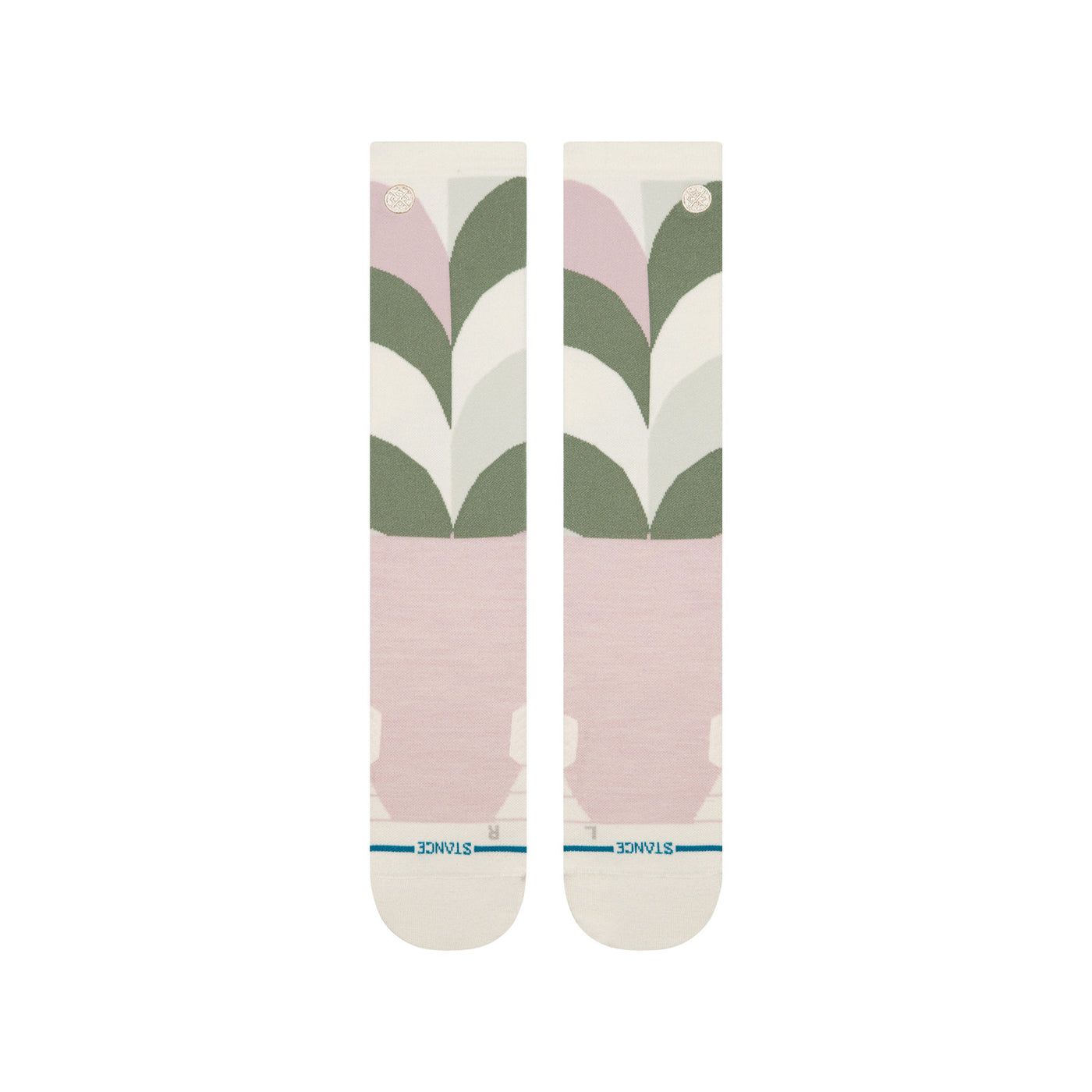 Geo Petals | Merino Blend | Women's Ultralight Over-the-Calf Snow Socks