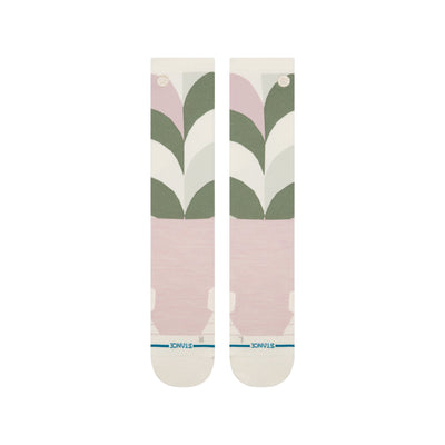 Geo Petals | Merino Blend | Women's Ultralight Over-the-Calf Snow Socks