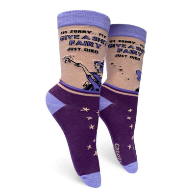 Give a Shit Fairy, Womens Crew - Groovy Things - The Sock Monster
