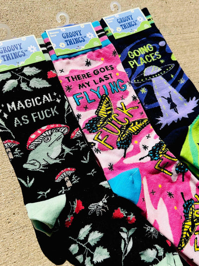 Going Places, Womens Crew - Groovy Things - The Sock Monster