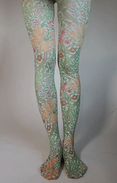 Golden Lily by William Morris | Printed Tights - Tabbisocks - The Sock Monster