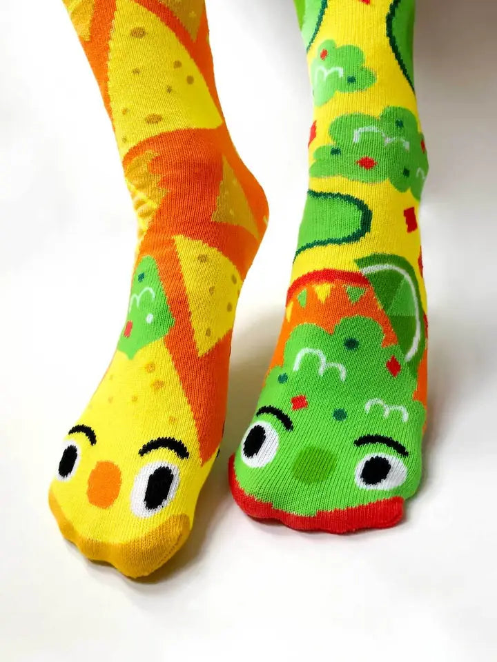 Chips and Guac | Teen and Adult Socks | Mismatched Cute Crazy Fun Socks